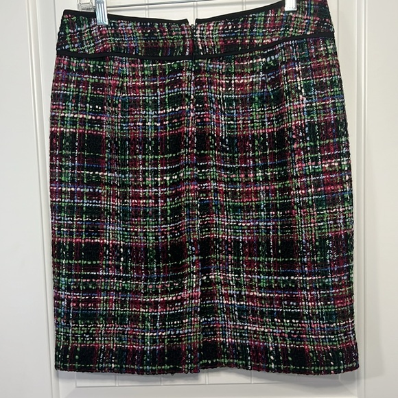 Talbots Petite Sz 10p plaid tweed wool blend fully lined pencil skirt ￼ - Picture 3 of 7
